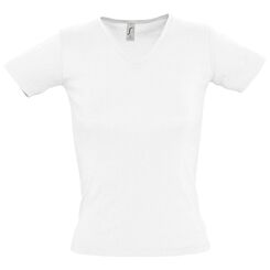 Футболка женская Lady 220 с V-обр. вырезом, белая, размер L