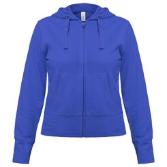 Толстовка женская Hooded Full Zip ярко-синяя, размер L