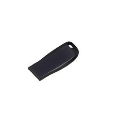 USB 2.0- флешка на 16 Гб компактная с мини чипом и овальным отверстием, серый антрацит