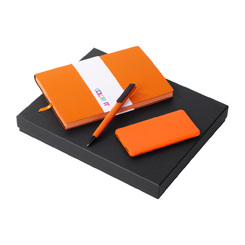 Подарочный набор «COLOR IT» c блокнотом, ручкой и повербанком, 5000 mAh, оранжевый