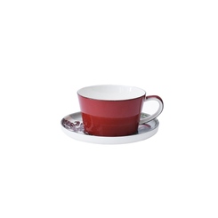 Набор чашка и блюдце «TEA SET 1 BLU», голубой/красный