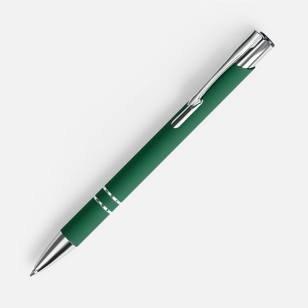 Ручка шариковая Keskus Soft Touch, зеленая