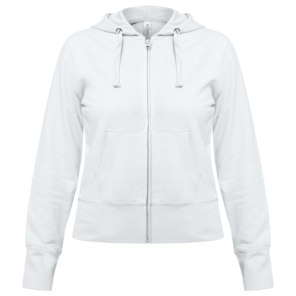 Толстовка женская Hooded Full Zip белая, размер XS