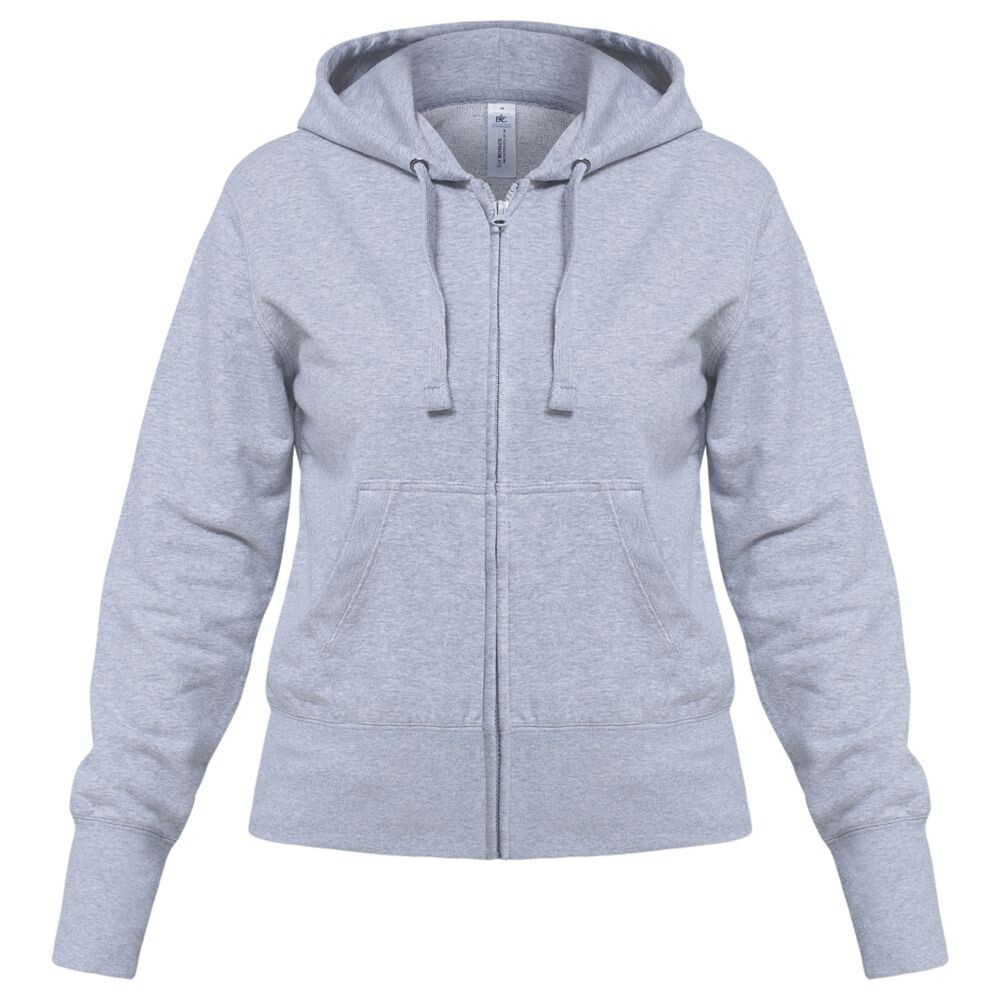 Толстовка женская Hooded Full Zip серый меланж, размер XXL