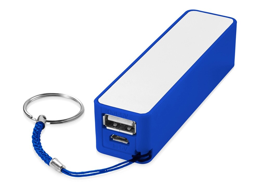 Внешний аккумулятор «Jive», 2000 mAh, ярко-синий/белый