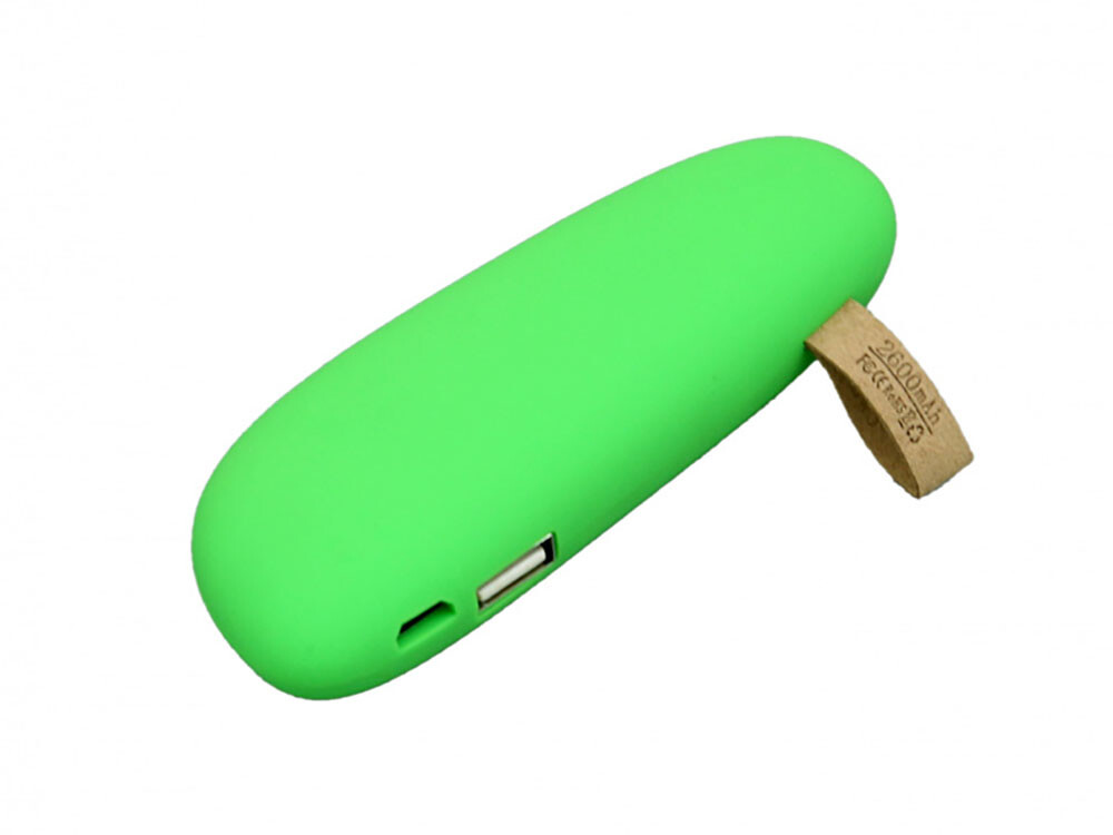 Внешний аккумулятор в форме камня «Stone», 2600 mAh, зеленый