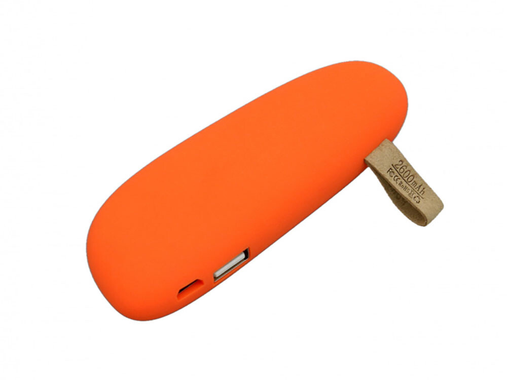 Внешний аккумулятор в форме камня «Stone», 2600 mAh, оранжевый