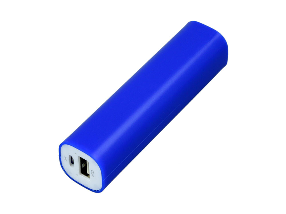 Внешний аккумулятор «Digi» прямоугольной формы, 2600 mAh, синий