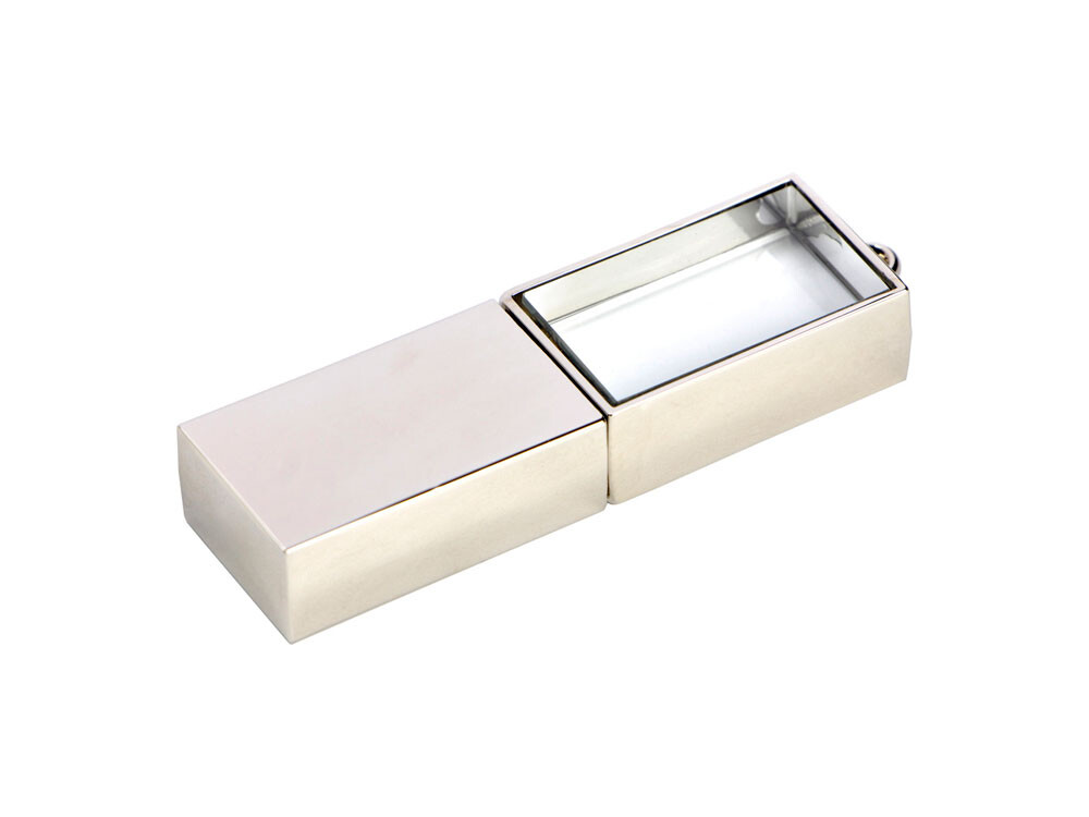 USB 2.0- флешка на 512 Мб кристалл в металле, серебристый