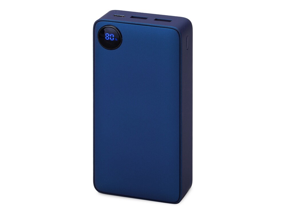 Внешний аккумулятор «Mild Pro» c быстрой зарядкой QC/PD, металлик soft-touch, 20 000 mAh, синий