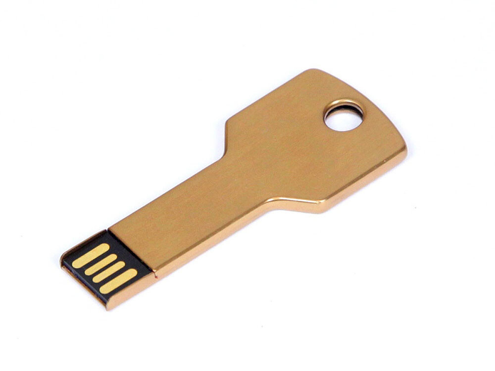 USB 2.0- флешка на 8 Гб в виде ключа, золотистый