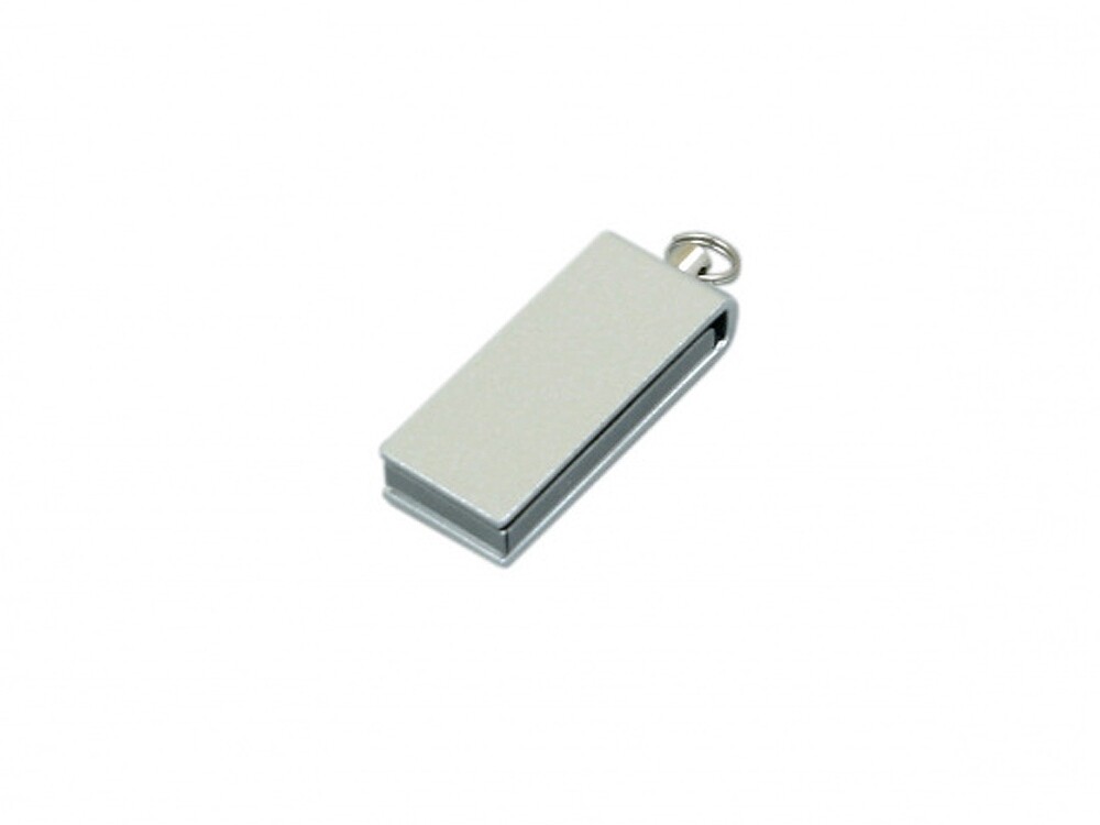 USB 2.0- флешка мини на 16 Гб с мини чипом в цветном корпусе, серебристый