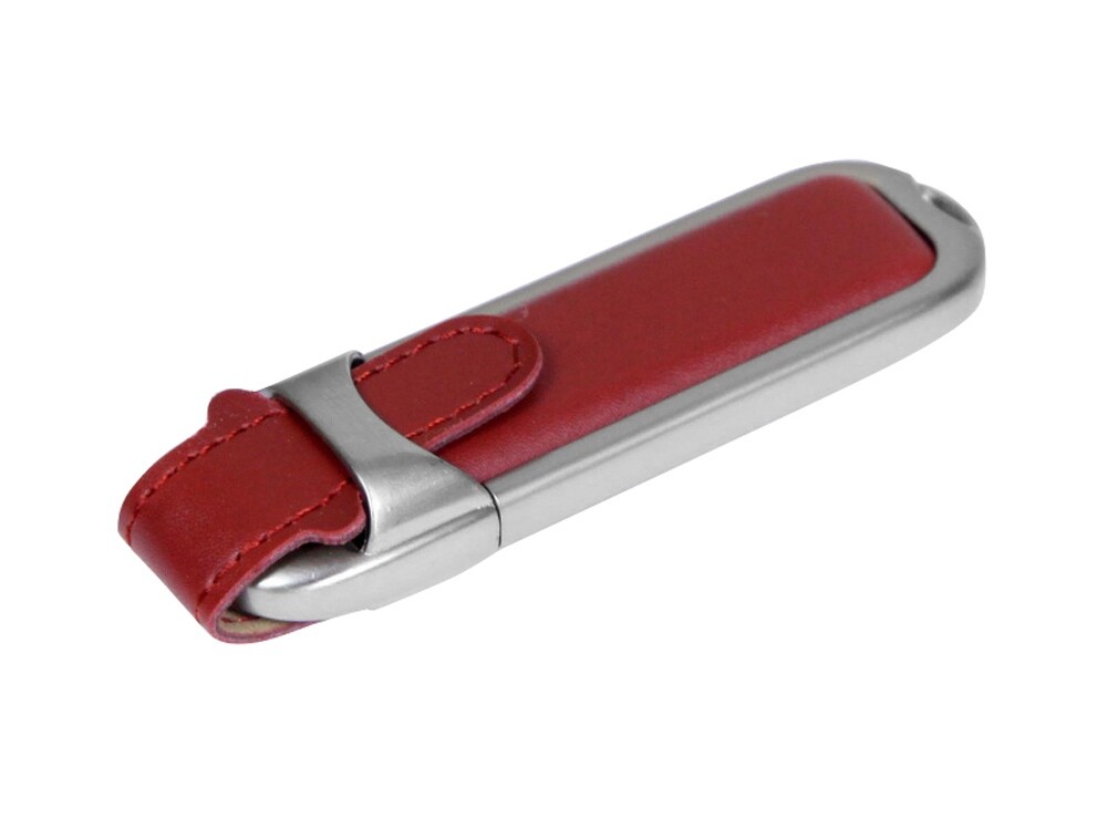 USB 2.0- флешка на 16 Гб с массивным классическим корпусом, коричневый/серебристый