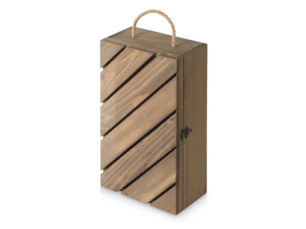 Коробка подарочная из массива дерева «Two-bottle box», натуральный