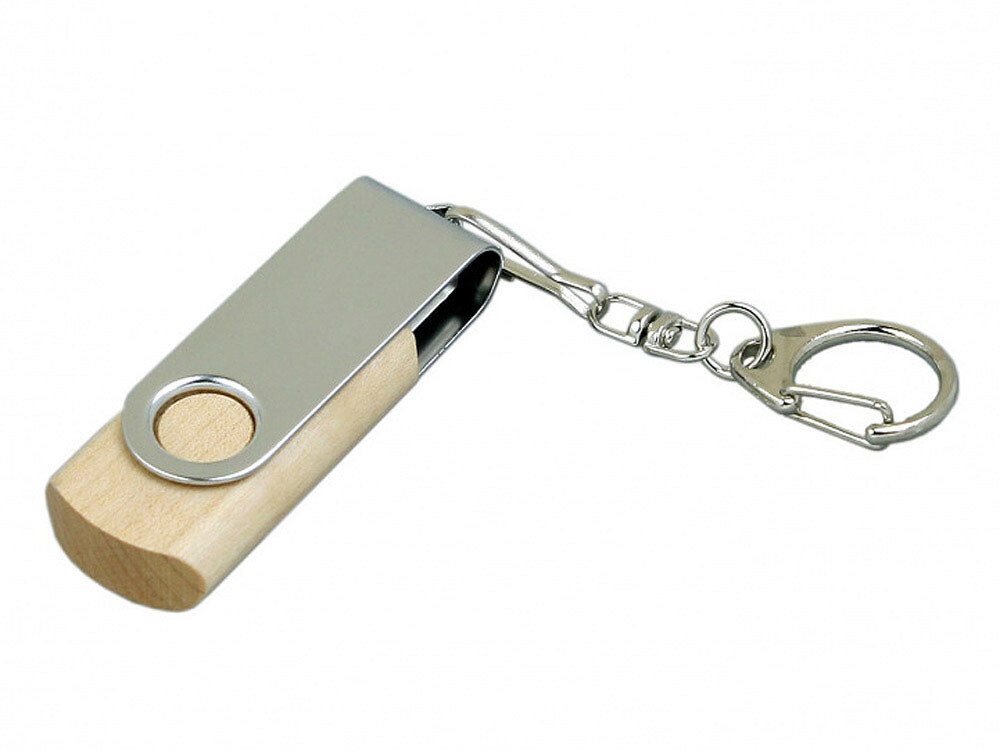 USB 3.0- флешка промо на 128 Гб с поворотным механизмом, натуральный/серебристый