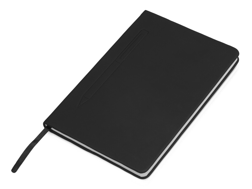 Блокнот А5 «Magnet» soft-touch с магнитным держателем для ручки, черный