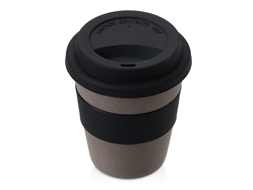 Стакан из бамбукового волокна «Café», серо-коричневый/черный