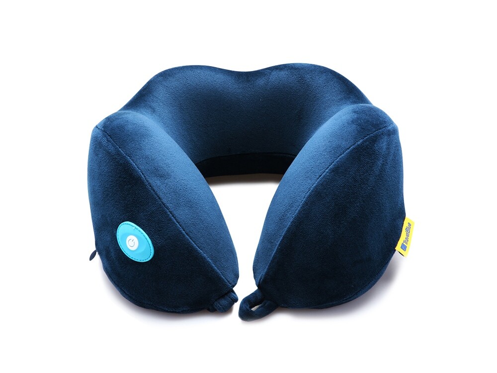 Подушка для путешествий со встроенным массажером «Massage Tranquility Pillow», синий